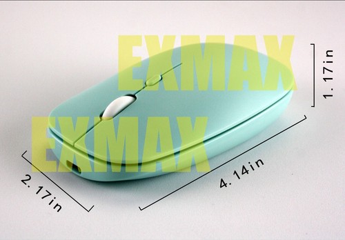 EXMAX Wireless Optical Mouse for PC Laptop Phone + USB-A USB-C Receiver-Green - Picture 6 of 6