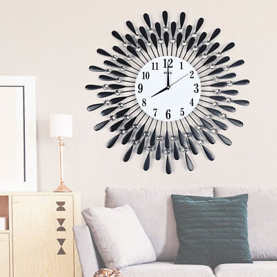 Nordic 3D Luxury Large Art Wall Clock 12-Hour Metal Watch Living Room Home Decor