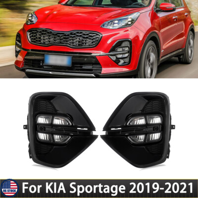 For Kia Sportage 2020-2022 Fog Light LED Daytime Running Lamps White DRL Pair