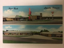 Post Rock Motel Lincoln Kansas Vintage Postcard