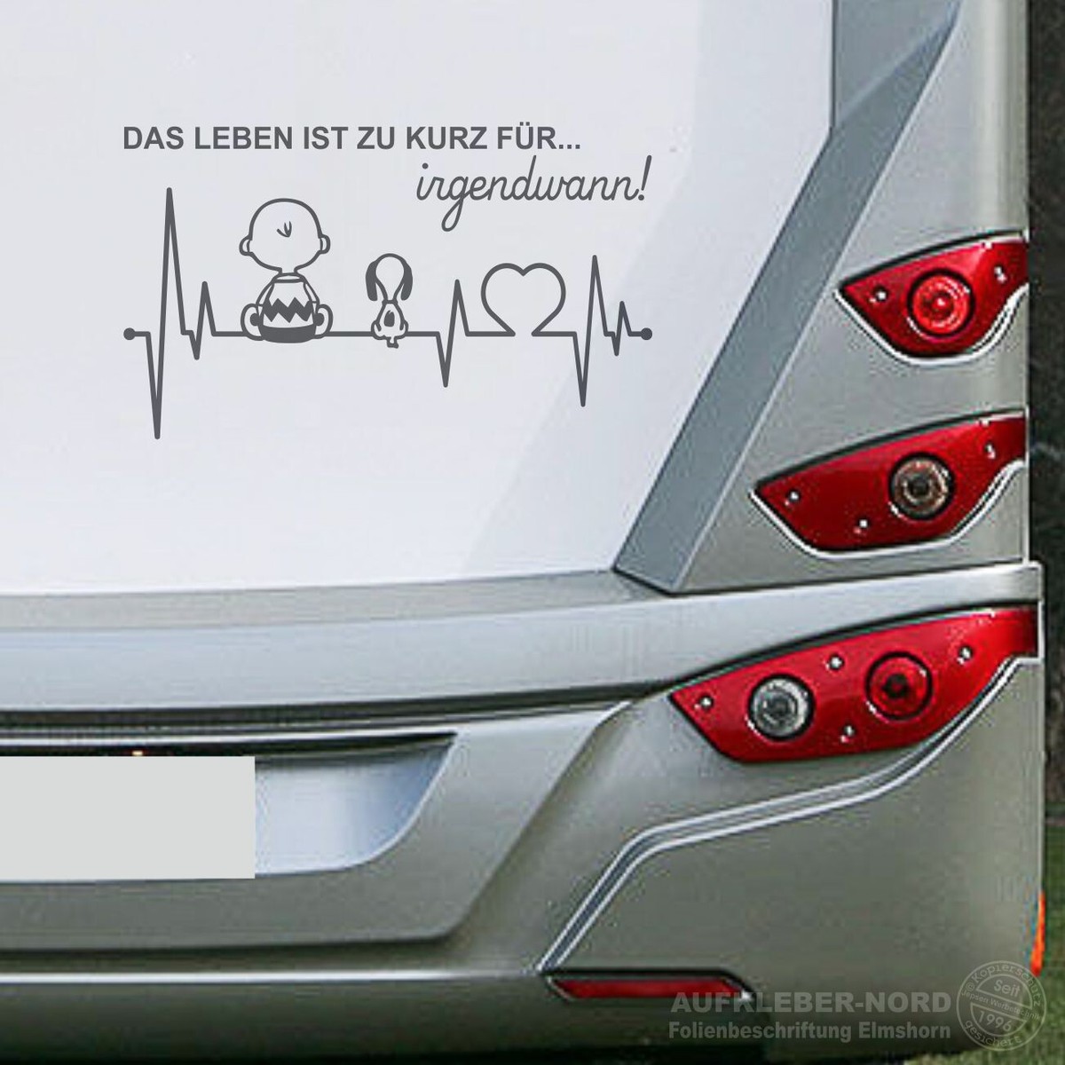 Battito Cardiaco Snoopy 120 Cm Ora Scritta B121 Adesivo Auto