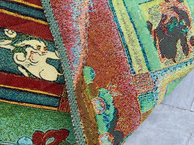 Vintage Indian Tapestry Pictorial Stunning Tapestry Wall Decor