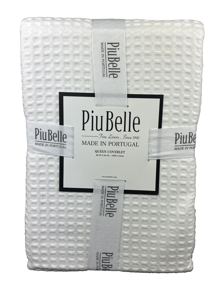 PiuBelle Queen 床罩毯 床罩 华夫格纹理 100% 棉 白色 — 第 2/4 张图片
