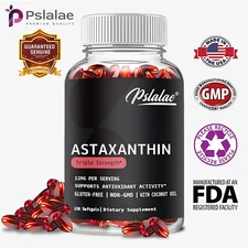 Astaxanthin 12mg - Anti-aging, Anti-wrinkle, Helps Cardiovascular Health