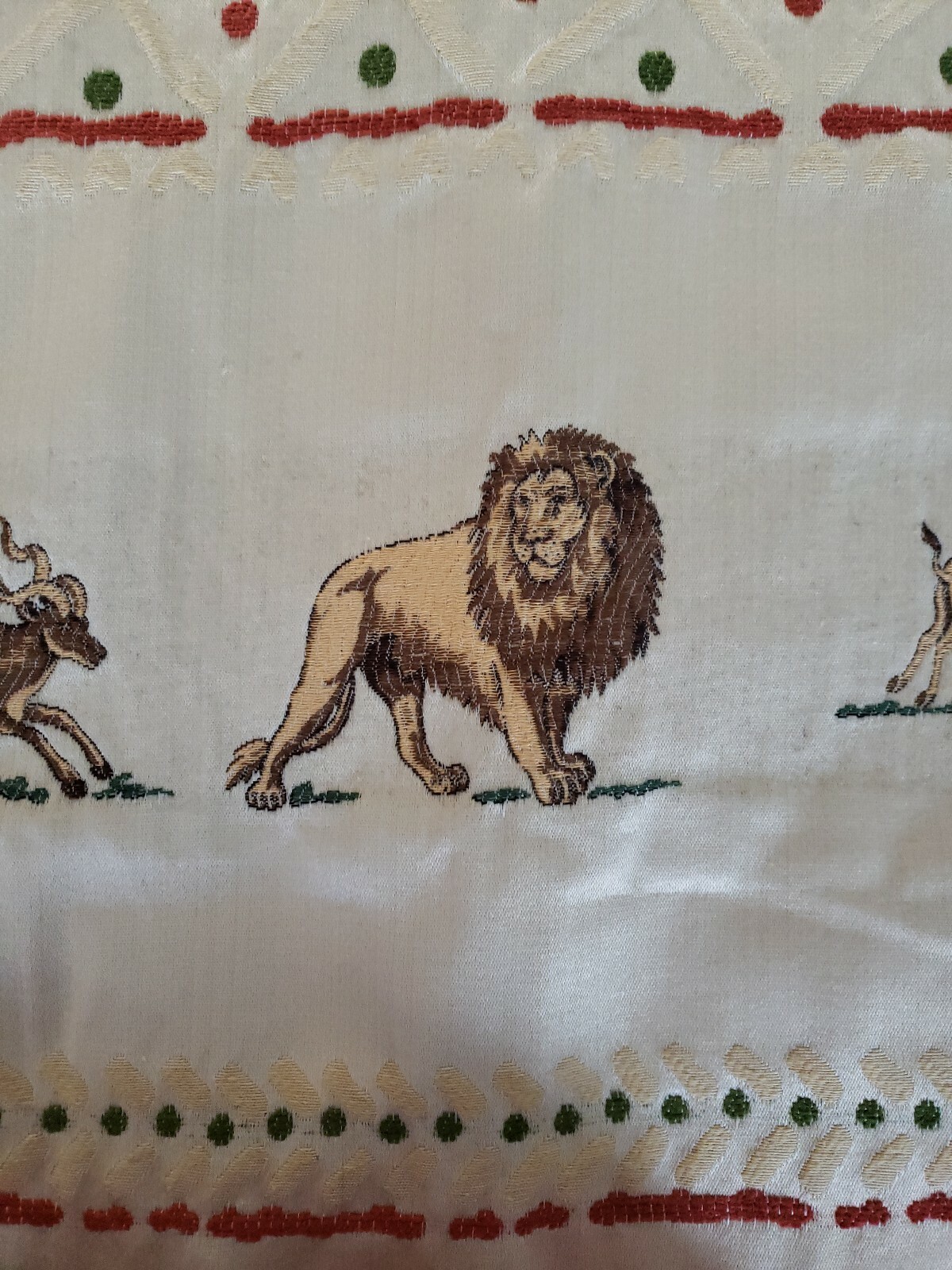 Vintage Animal Fabric Safari Zebra Giraffe Lion Wildlife Contton Fabric