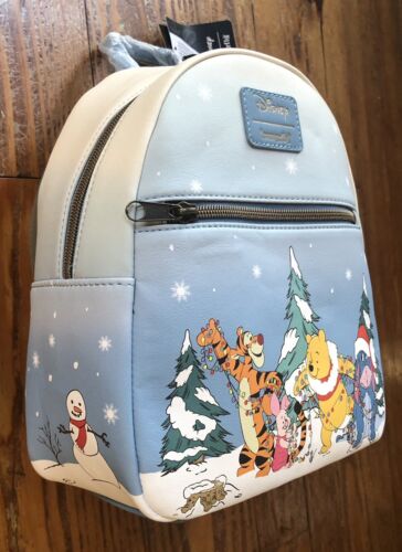 LOUNGEFLY DISNEY WINNIE THE POOH & FRIENDS WINTER HOLIDAY FUN MINI BACKPACK  🎄