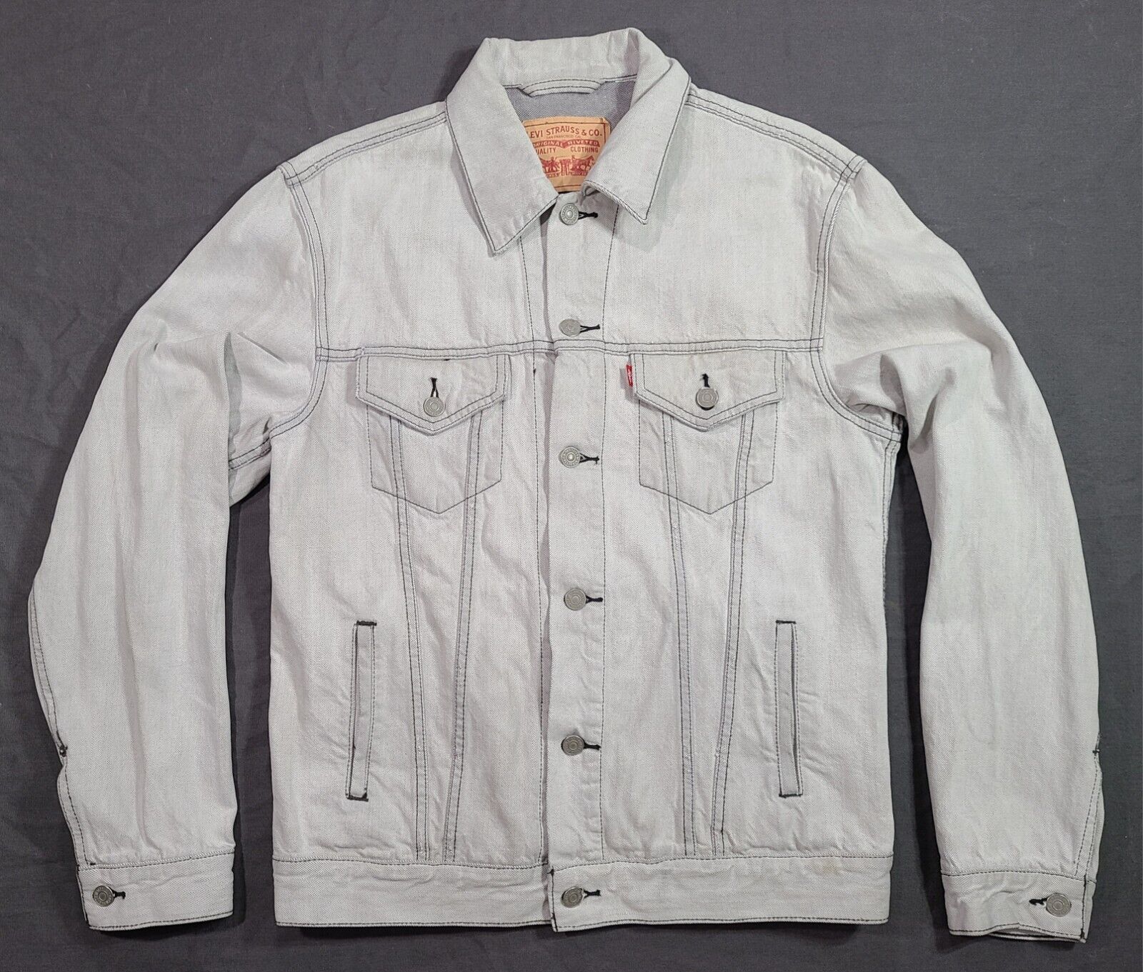 Levis Denim Jacket Grey 100% Cotton 70589 Denim C… - image 1