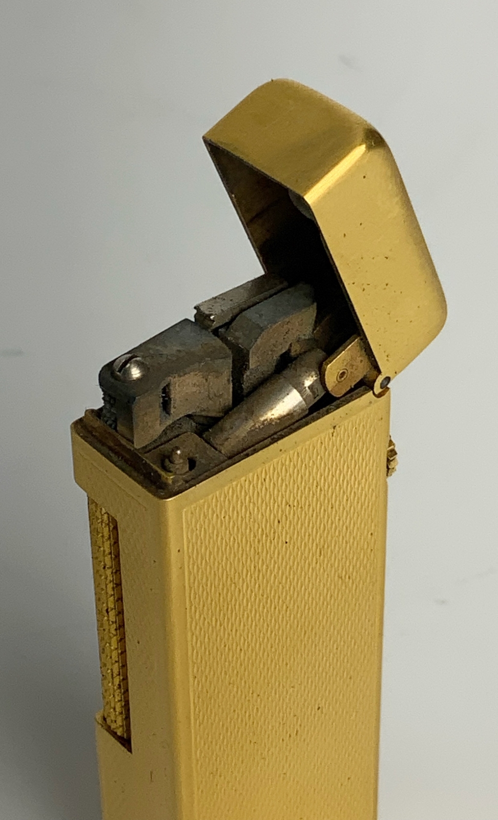 1960's Vintage Gold Dunhill Rollagas Barley lighter case & manual paper