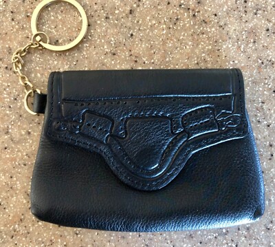 Foley + Corinna Black Leather Mini Purse Key Chain Change Purse Cute!!