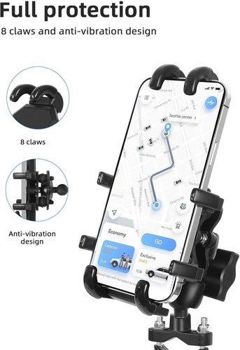 Anti-Vibration Phone Holder for /Off-Road Riding, One Hand Operation Alum - 第 14/14 張圖片