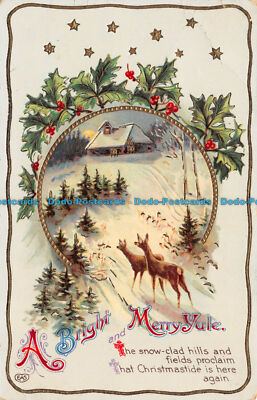 R142534 A Bright and Merry Yule. Die schneebedeckten Hügel und Felder verkünden. E.A.