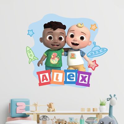 Cocomelon Kids Wall Decal Bedroom Decor | Your Kids Name Wall Decor