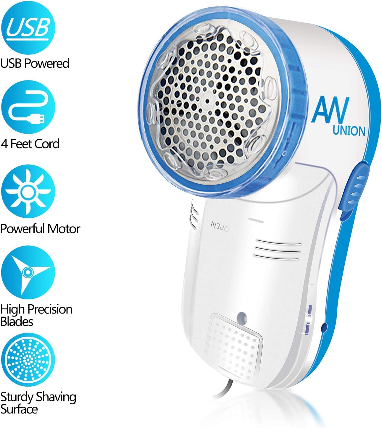 Fabric Shaver Lint Remover by  - USB, 70 Cord, 1 Replacement Blade&Prime;