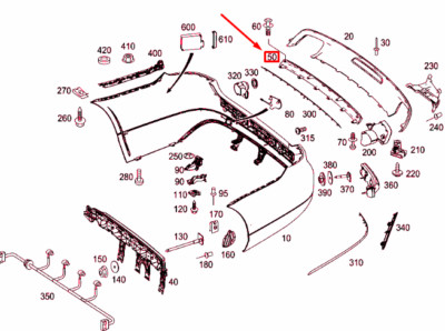 MERCEDES-BENZ CLS C218 STOßSTANGE HINTEN UNTEN ZIERLEISTE A2188880073