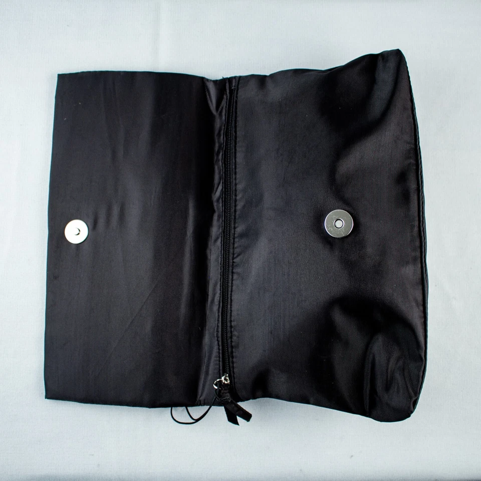 VERA WANG Nuevo Negro Jems Tachonado Mujeres Rectángulo Muñequera Bolso sin asas Cartera Bolsillo Foto 4 de 4