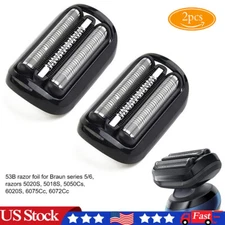 2x Replacement Shaver Foil Head Part Cutter For Braun Razor Blade 53B 5/6 Series