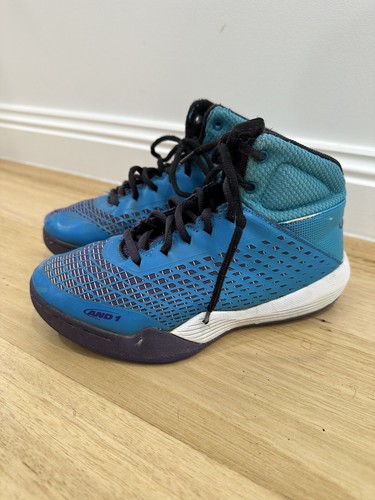 And1 Ascended Boys XLI Basketball Shoes Blue Purple US 3 UK 2.5 EU 35