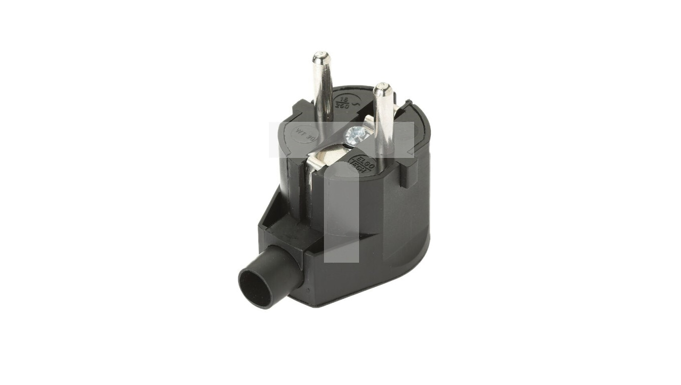 Angled plug w / u 16A 250V UNISCHUKO black WT-20-2 /T2UK