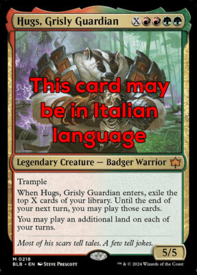 MTG HUGS, GRISLY GUARDIAN EXC - COCCOLO, CRUENTO GUARDIAN 218 - BLB - MAGIC