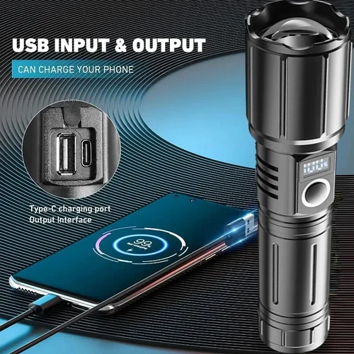 Linterna LED Linterna Telescópica Superbrillante USB Luz Recargable. - Imagen 2 de 13