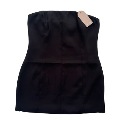 Meshki Women s Size XL, Black, Maci Crepe Strapless Mini Dress Style# DR03921WD7