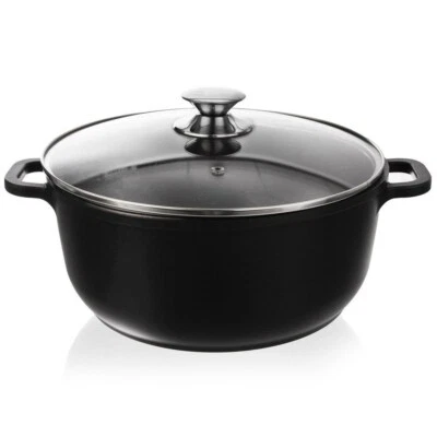 ORION Aluguss Kochtopf Topf mit Glasdeckel GRANIT 28 cm | 7 l Gas Induktion - Bild 1 von 4