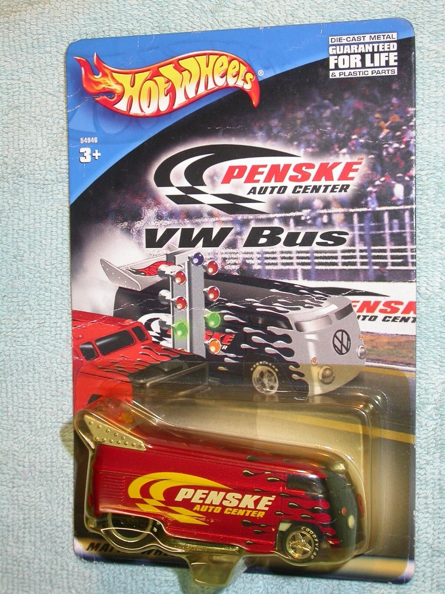 Hot Wheels Penske Auto Center MAROON Drag Bus on card 1/50 | eBay