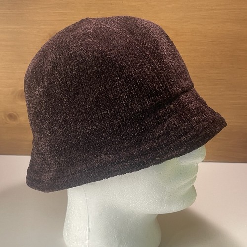 Cappello a secchiello in ciniglia Villager marrone donna OSFA vintage retrò tessuto testurizzato