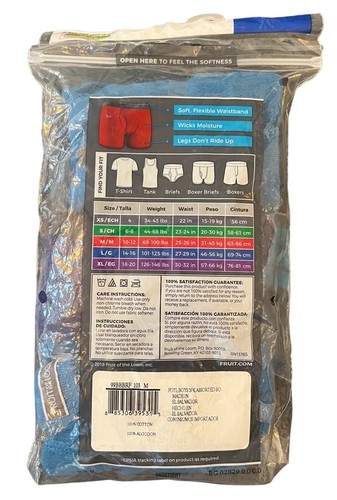 Boys Boxer Briefs Medium 10-12 Fruit of the Loom 3Pack Purple Teal Blue New - Picture 3 of 3