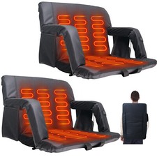 SLSY 21"/ 25" Heated Massage Stadium Seats, Floor Chair, Bleacher Chairs 3 Level