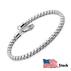 925 Sterling Silver Round Box Chain Bracelet Lobster Claw Clasp for Women Men