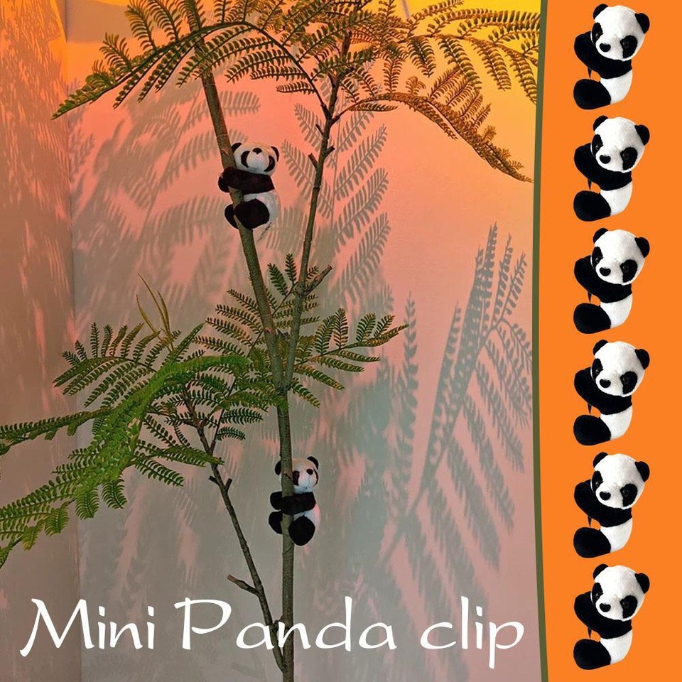 Cute Panda Doll Plush Mini Potted Muppets Clip Accessories Curtain