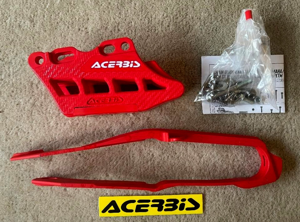 HONDA CRF 450 R RX   2019-2025 CHAIN BLOCK GUIDE SLIPPER SLIDER SET KIT RED