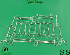 50 Sponge Holding Forceps Curved 7" Surgical Instruments