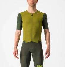 CYCLING SHORT SLEEVE JERSEY BRAND: CASTELLI PREMIO AVOCADO GREEN / DEEP GREEN