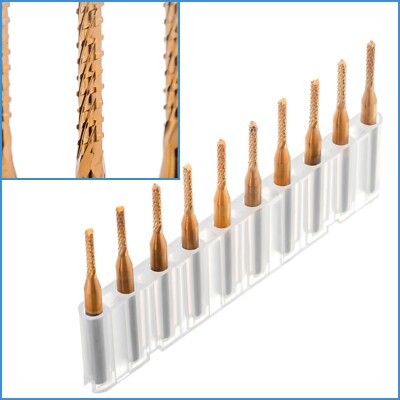 10pcs 1.8mm Carbide Corn Cutter 3.175mm Shank CNC Mill Drill Bit Rotary Tool