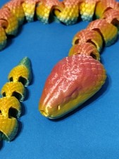 Toy Snake articulated- 3D Printed Fidget -21 in Long - Multiple Color collect