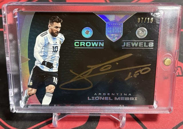 2018 Panini Eminence Soccer Crown Jewels Lionel Messi /10 Gold Ink Autograph