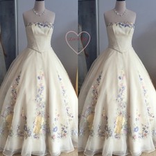 3D Flowers Wedding Dresses Off Shoulder Vintage A Line Beach Bridal Gowns