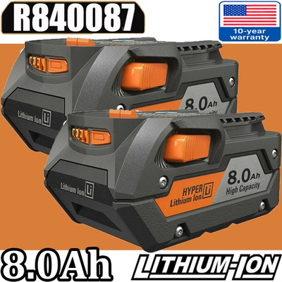 #ad PACK For Ridgid 18V R840085 8.0Ah Lithium ion Battery Rigid 18Volt R840087 $24.98