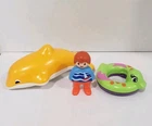 Rare VTG Playmobil 1-2-3 Set 6762 bath time Complete Dolphin Boy Pool Float Swim