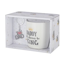 Set regalo papà tazza 380 ml e portachiavi bianco