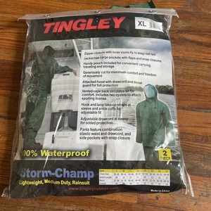 Tingley S66218.XL Storm-Champ PVC/Nylon Rainsuit, Green, XL - Quantity 1