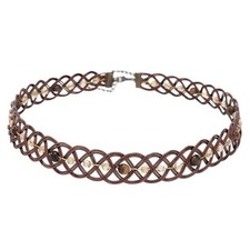 Viking Renaissance Woven Circlet Classic Beaded Elf Headpiece Bronze Yellow