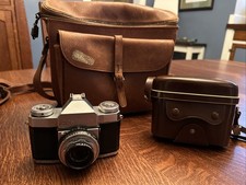 Zeiss Ikon Contaflex SLR 45mm f2.8 Tessar 3mm Film Camera, Case Bag UNTESTED