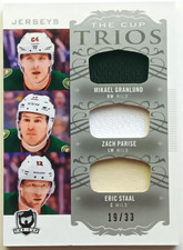 2018-19 UD The Cup Trios Jerseys Granlund / Parise / Staal /33 Minnesota Wild