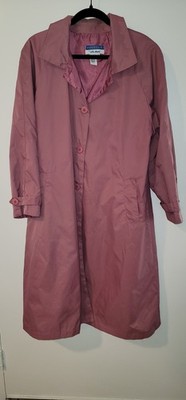 Essentials by Vicki Wayne Plum Pink Trench Coat PL Petite Large Rain Jacket