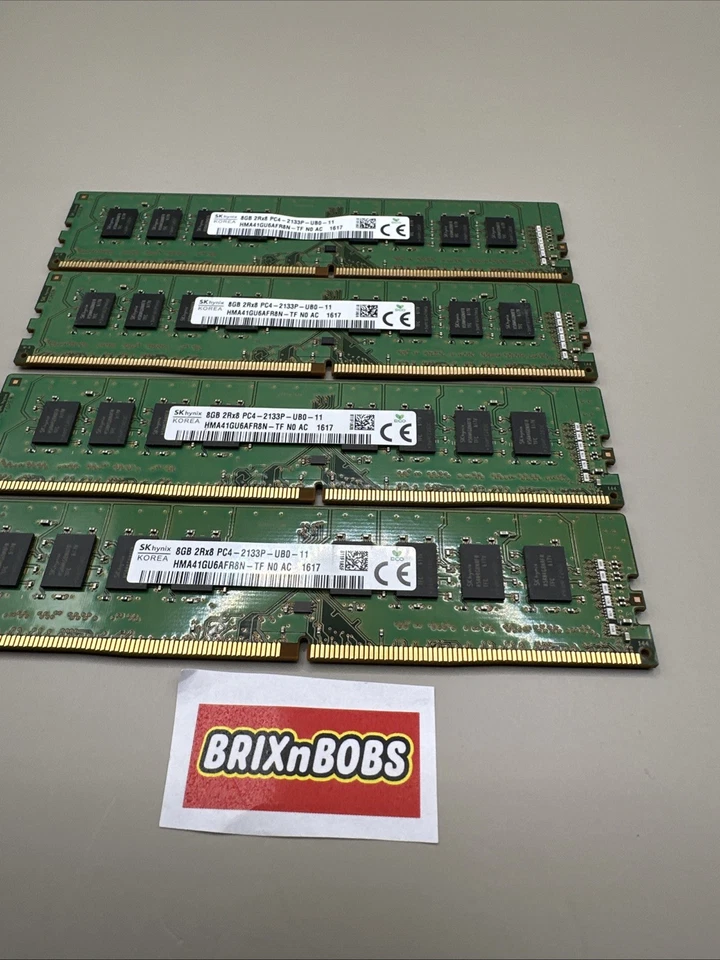 32GB DDR4 SK Hynix PC4-2133P 4 x 8GB Ram Modules Desktop Memory PC - Image 4 of 4