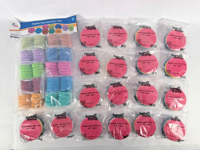 Classroom Math Manipulative Packs   18 Fraction Circle Sets + Place Value Disks