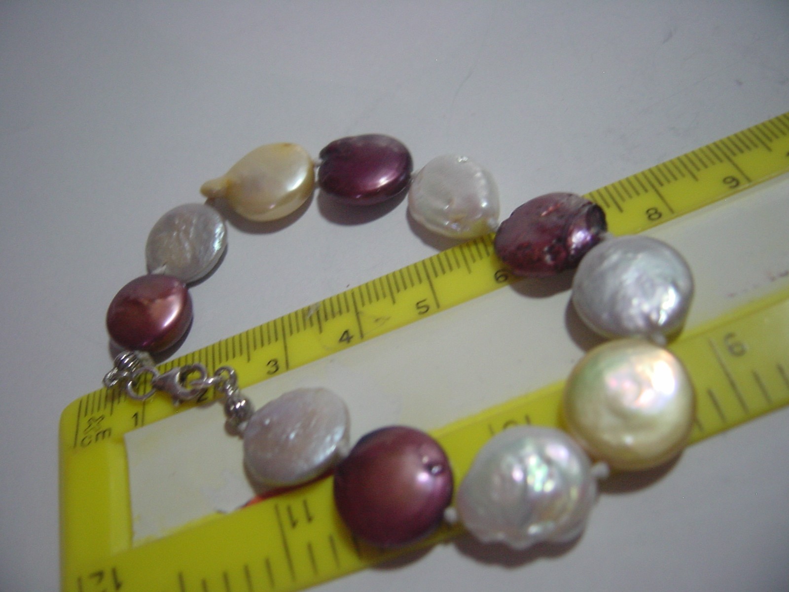 BEAUTIFUL SOLID SILVER UNUSUAL FLAT BUTTON PEARLS… - image 4